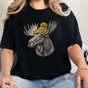 Moose Shirt, Moose Lover Gift, Vintage Animal Shirt, Wildlife Crewneck, Cabin Life Tee image 5
