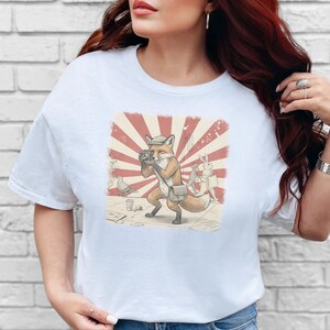 Photography Fox Shirt | Vintage Camera Animal Tee | Urban Photographer Art Gift, Fox Photographer, Vintage Camera Tee, Urban Fox Art image 3