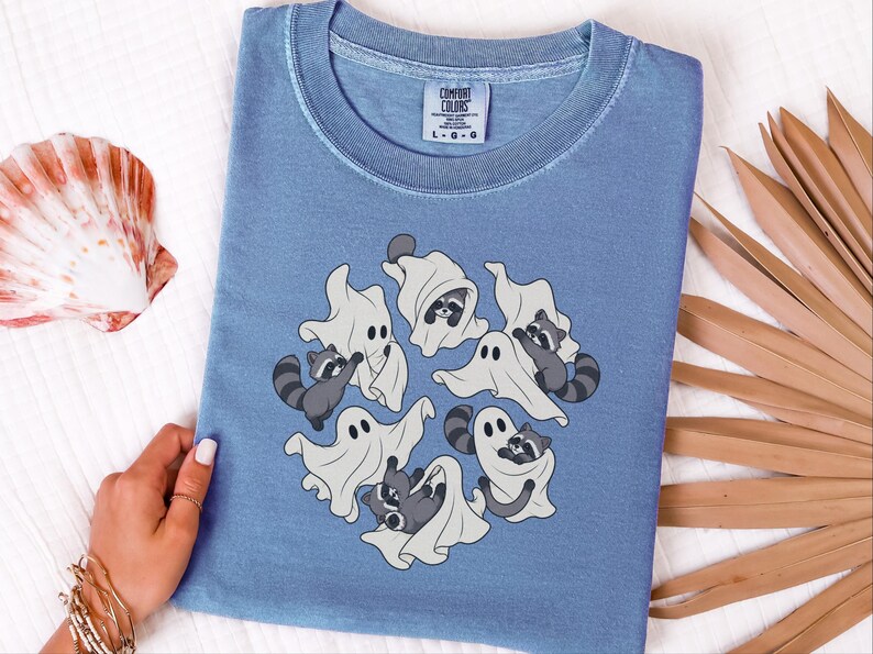 Raccoon Ghost Shirt, Funny Halloween T Shirt, Cute Spooky Season Tee, Trash Panda Gift image 10