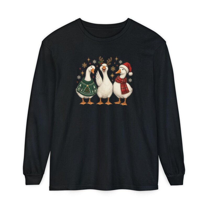 Christmas Goose Shirt, Festive Goose Sweatshirt, Funny Goose Gift, Holiday Bird Tee, Winter Animal Shirt, Ugly Christmas Sweater Style image 13