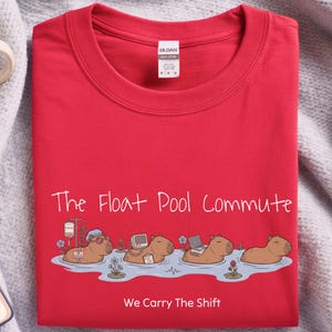 T-shirt voor verpleegkundigen in het drijfbad, grappig T-shirt voor verpleegkundigen met drijfbadthema, Capybara Comfort Colors, cadeau voor medisch personeel in de nachtdienst, Capybara-shirt afbeelding 3