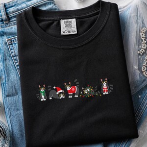 ホリデーキャットシャツ、タキシード猫好きへのギフト、クリスマスキティTシャツ、おもしろいお祝い猫スウェットシャツ、白黒猫オーナーシャツ 画像 9