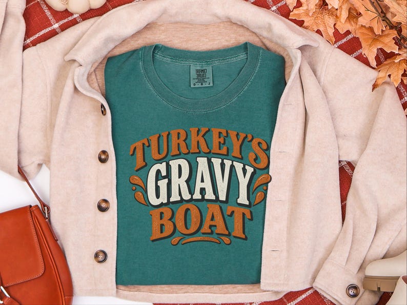 Camiseta para la cena familiar de Acción de Gracias, camiseta con salsera de pavo, regalo para amantes de la comida, ropa divertida para el Día de Acción de Gracias, camiseta retro para el festín navideño. imagen 5
