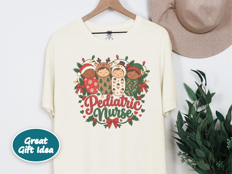 Christmas Pediatric Nurse Shirt, Peds Nurse Christmas Gift, Pediatric Nursing Tee, Nicu Nurse Xmas Top Bild 7