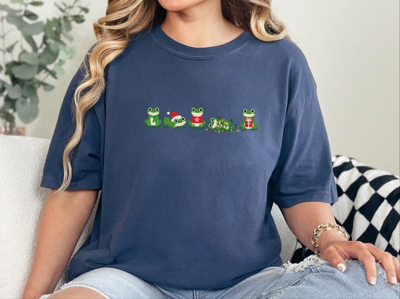 Christmas Frog Shirt, Frog Christmas Gift, Cute Frog Tee, Funny Christmas Shirt, Holiday Animal T Shirt image 10