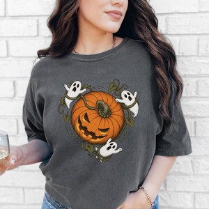 Camiseta de temporada espeluznante, camiseta de calabaza, calabaza de Halloween, camiseta de fantasma, camiseta para fiesta de Halloween, regalo de Halloween imagen 9