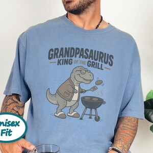 Grandpasaurus King Of Grill Shirt, Father's Day Grandpa Gift, Grill Master Tee, BBQ Lover Shirt, Funny Grandpa T-Shirt image 4