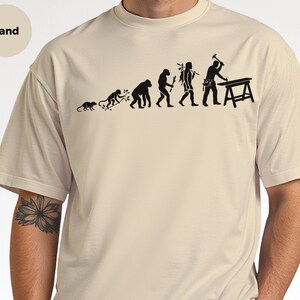 Builder Humor Evolution Of A Carpenter Tee, Funny Woodworker Shirt, Handyman Tradesman, Craftsman Blue Collar Apparel, Wood Working Gifts image 5