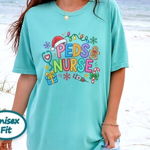 Peds Nurse Christmas Shirt, Pediatric Nurse Holiday Gift, Peds Nurse Tee, Christmas Nurse Top, Pediatric RN Shirt image 5