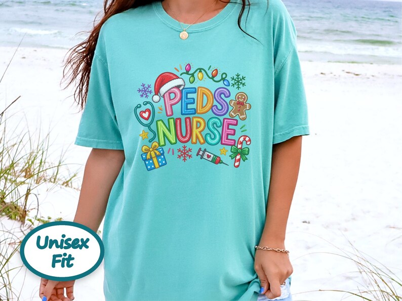 Peds Nurse Christmas Shirt, Pediatric Nurse Holiday Gift, Peds Nurse Tee, Christmas Nurse Top, Pediatric RN Shirt image 5