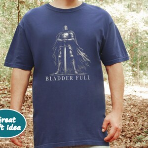 Tummy Hurts Shirt, Retro Knight Tee, Dark Souls Aesthetic, Funny Knight Shirt, Bladder Full, Dark Fantasy Gift image 9