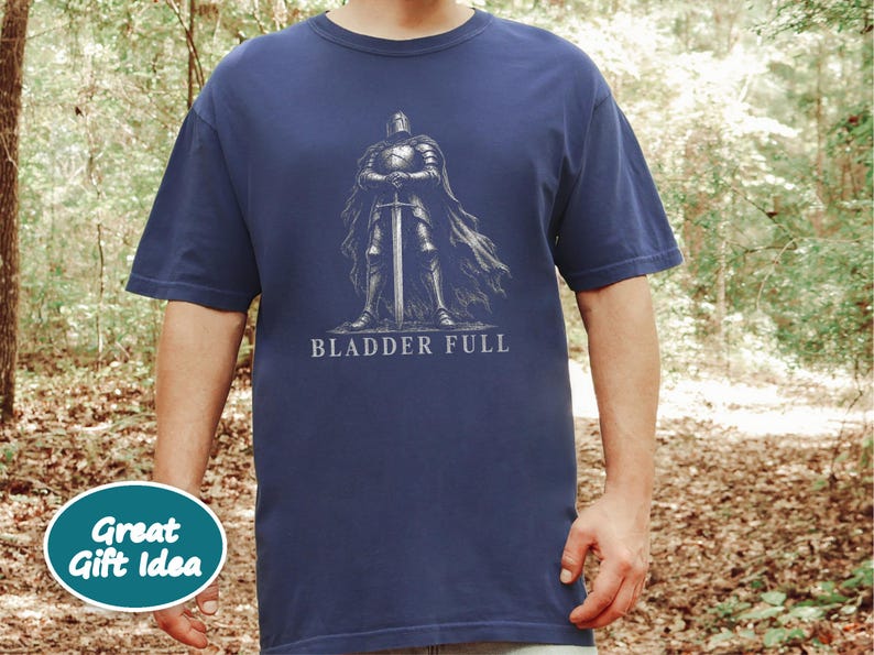 Tummy Hurts Shirt, Retro Knight Tee, Dark Souls Aesthetic, Funny Knight Shirt, Bladder Full, Dark Fantasy Gift image 9