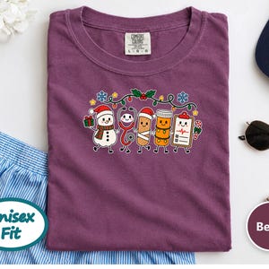 Christmas Nurse Shirt, Christmas Healthcare Shirt, ICU Nurse Christmas Shirt, Christmas CNA Shirt, Snowman Nurse Christmas Squad image 4