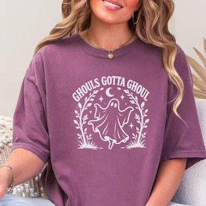 Halloween Ghost Shirt, Ghouls Gotta Ghoul Shirt, Spooky Season Tee, Cute Ghost T Shirt, Vintage Halloween Women Shirt, Witchy Vibes Shirt image 1