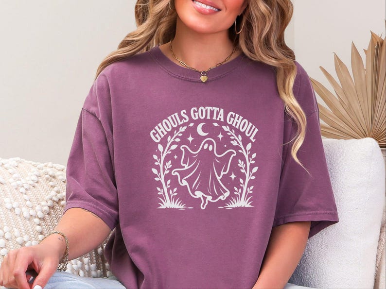 Halloween Ghost Shirt, Ghouls Gotta Ghoul Shirt, Spooky Season Tee, Cute Ghost T Shirt, Vintage Halloween Women Shirt, Witchy Vibes Shirt image 1