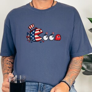 Patriotic Arcade Tee, 4th Of July Fourth, Funny Patriotic Tee, Retro Video Game, Gamer Gift For Him image 3