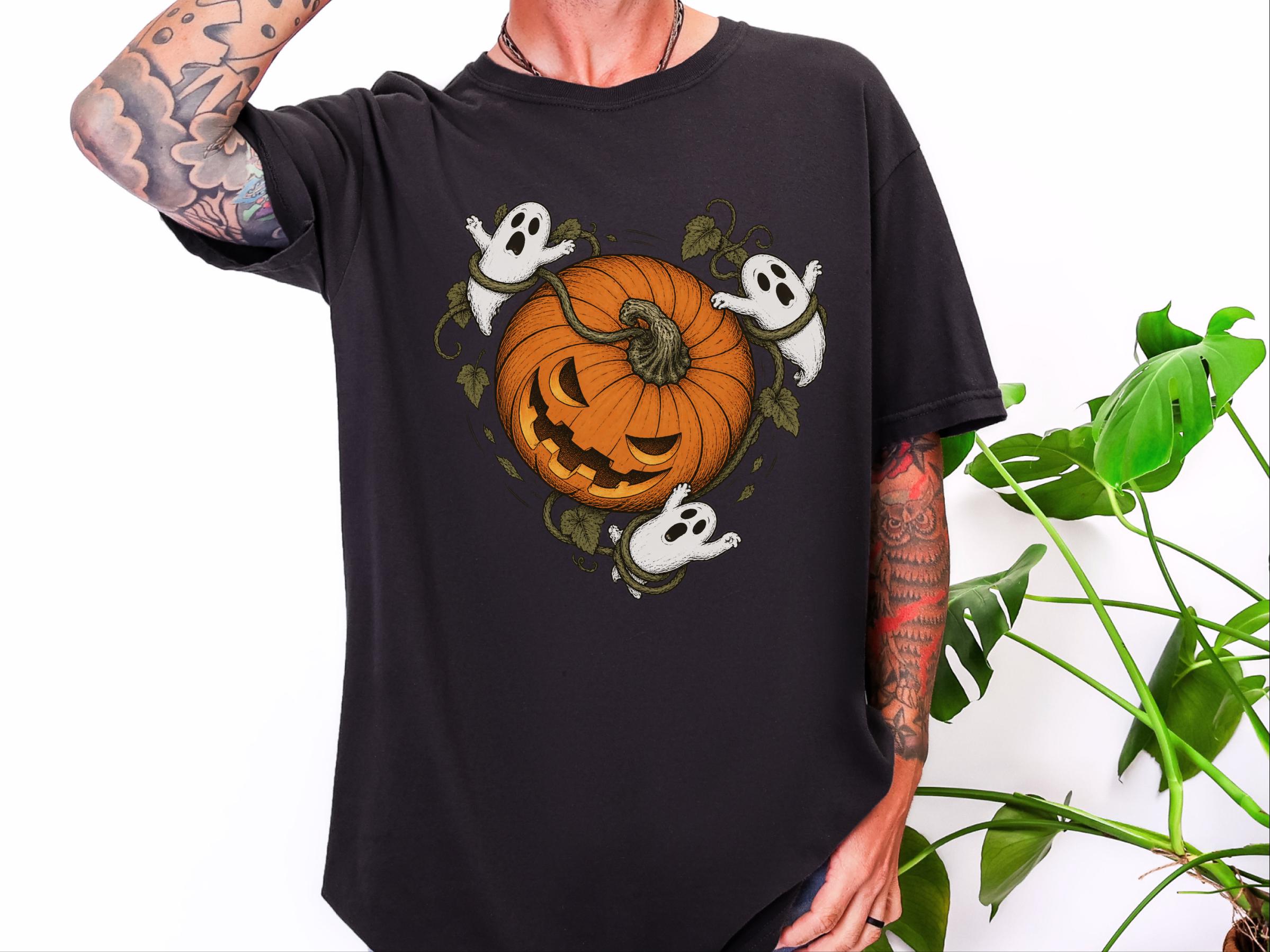 Camiseta de temporada espeluznante, camiseta de calabaza, calabaza de Halloween, camiseta de fantasma, camiseta para fiesta de Halloween, regalo de Halloween imagen 6