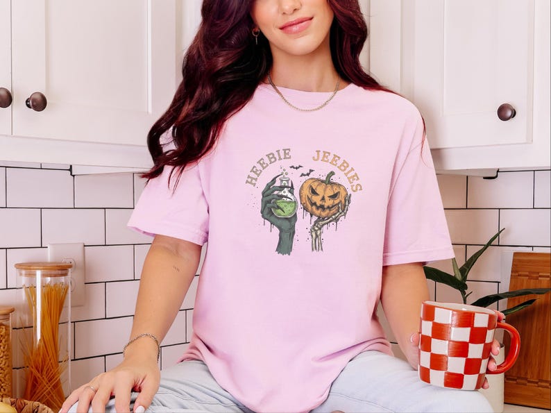 Comfort Colors Halloween Potion Heebie Jeebies Shirt, Witchy Skeleton Hands Tee, Jack O Lantern Spooky Season, Gothic Vintage Fall Graphic image 2
