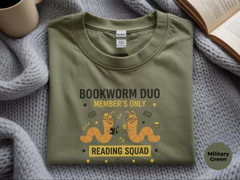 Bookworm Duo Shirt, Book Lovers Shirt, Reading Squad Tee, Book Club Gifts, Literary Nerd Gift, Funny Reading Buddy Apparel, Reading Shirts image 8