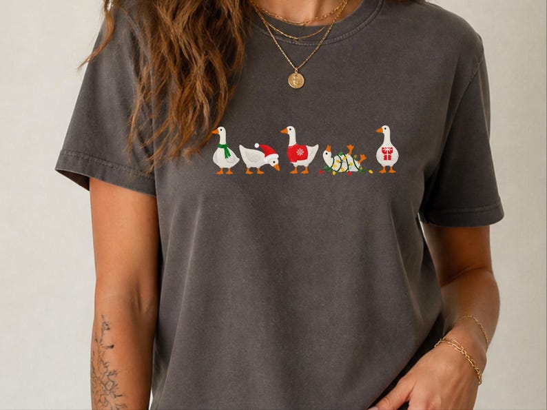 Christmas Goose Shirt, Funny Holiday Tee, Festive Goose Gift, Christmas Geese Sweatshirt, Bird Lover Present image 2