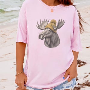 Moose Shirt, Moose Lover Gift, Vintage Animal Shirt, Wildlife Crewneck, Cabin Life Tee image 8