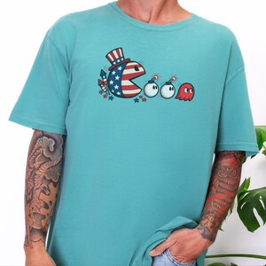 Patriotic Arcade Tee, 4th Of July Fourth, Funny Patriotic Tee, Retro Video Game, Gamer Gift For Him image 2