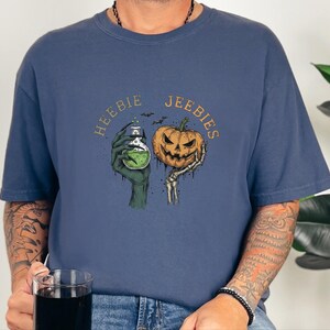 Comfort Colors Halloween Potion Heebie Jeebies Shirt, Witchy Skeleton Hands Tee, Jack O Lantern Spooky Season, Gothic Vintage Fall Graphic image 6