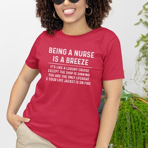 Nurse Meme Shirt, and quot;Being A Nurse Is A Breeze Cruise and quot;, Funny RN Vacation Tee, Woman Cruise Celebration, Healthcare Humor image 3