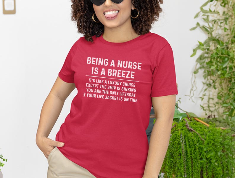 Nurse Meme Shirt, and quot;Being A Nurse Is A Breeze Cruise and quot;, Funny RN Vacation Tee, Woman Cruise Celebration, Healthcare Humor image 3