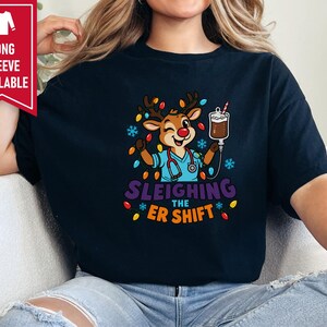 Er Christmas Shirt, Sleighing The Er Shift Nurse Top, Emergency Room Gift, Christmas Nurse Sweatshirt, Medical Staff Tee, Holiday Rn Gift image 6