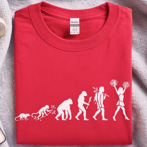 Evolution Of A Cheerleader T-Shirt, Funny Science Cheerleading Spirit Wear, Gameday School Team, Unisex Activewear, Evolution Shirt image 8