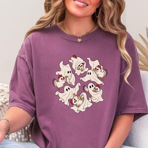 Ghost Chicken Shirt, Funny Halloween Chicken Gift, Ghost Season Tee, Spooky Farm Animal Sweatshirt image 8