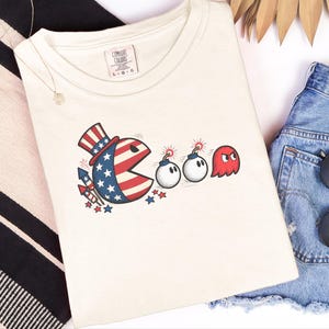 Patriotic Arcade Tee, 4th Of July Fourth, Funny Patriotic Tee, Retro Video Game, Gamer Gift For Him image 5