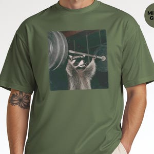 Gym Pumpcover Shirt, Raccoon Bodybuilding Humor Tee, Muscle Mommy Gift, Vintage Graphic Unisex Cotton Blend, Sarcastic Workout Apparel image 8