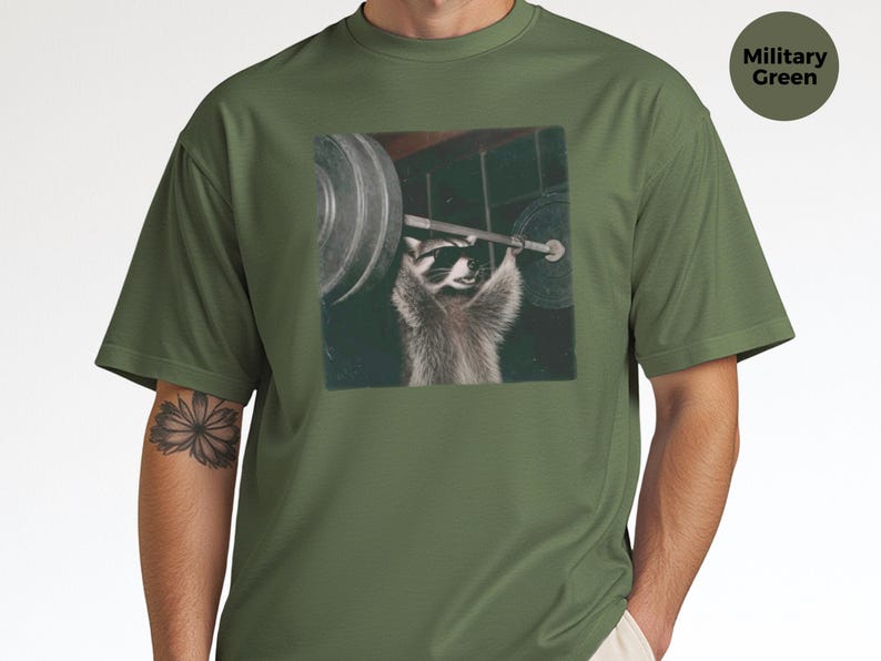 Gym Pumpcover Shirt, Raccoon Bodybuilding Humor Tee, Muscle Mommy Gift, Vintage Graphic Unisex Cotton Blend, Sarcastic Workout Apparel image 8