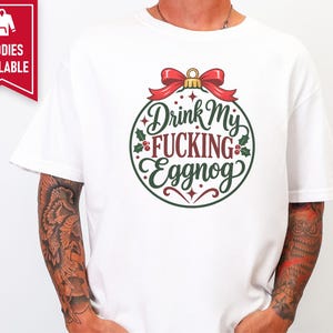 Funny Christmas Ornament, Offensive Christmas Gift, Adult Humor Holiday Decor, Secret Santa Gag Gift, Rude Christmas Bauble, Drink My Eggnog image 6