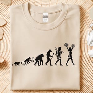 Evolution Of A Cheerleader T-Shirt, Funny Science Cheerleading Spirit Wear, Gameday School Team, Unisex Activewear, Evolution Shirt image 7