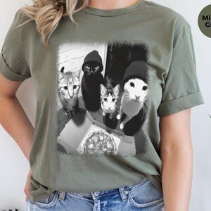 Funny Cat Shirt | Cat Doorbell Pizza Box Tee, Feline Graphic Apparel image 4