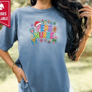 Peds Nurse Christmas Shirt, Pediatric Nurse Holiday Gift, Peds Nurse Tee, Christmas Nurse Top, Pediatric RN Shirt image 4