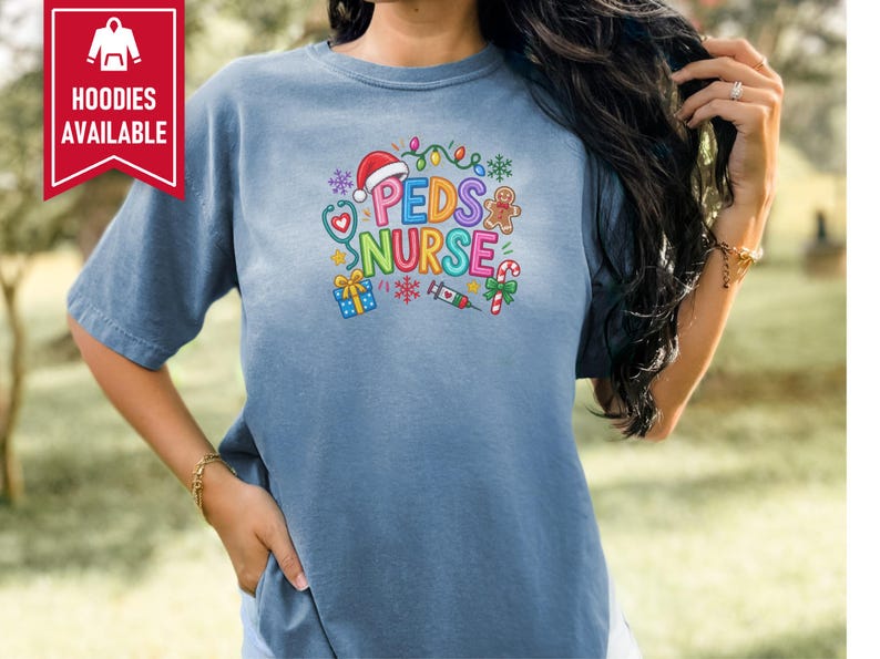 Peds Nurse Christmas Shirt, Pediatric Nurse Holiday Gift, Peds Nurse Tee, Christmas Nurse Top, Pediatric RN Shirt image 4