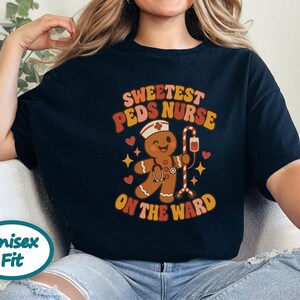 Christmas Pediatrics Nurse Shirt, Festive Nurse Gift, Sweetest Peds Nurse On The Ward, Holiday Medical Crewneck, Pediatric RN Sweater image 10
