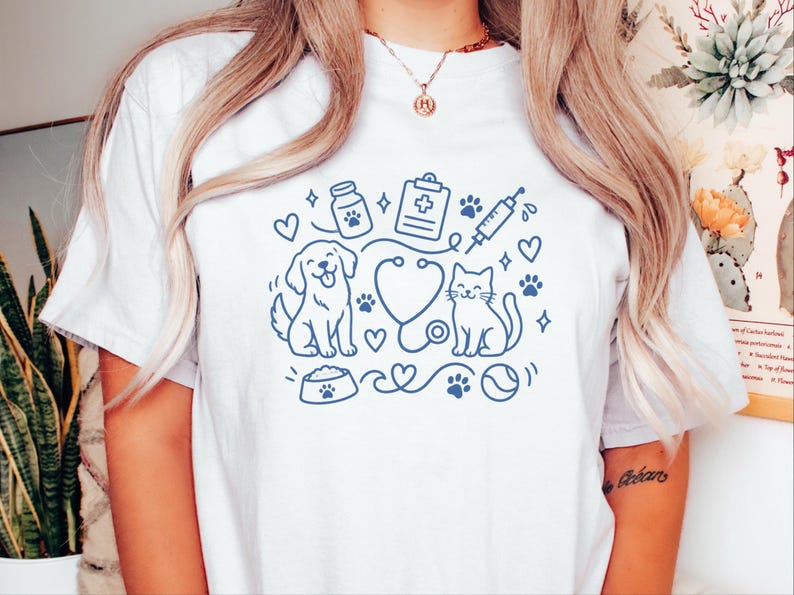 T-Shirt für Tierarzthelfer/innen, Geschenkidee für Tierärzte/innen, T-Shirt für Tiermedizinstudenten/innen, T-Shirt für Tierärzte/innen Bild 6
