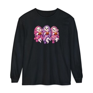 Spooky Season Shirt, Pink Ghost Sweatshirt, Cute Ghost Tee, Cozy Fall Halloween Gift image 13