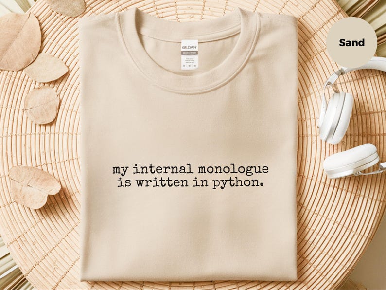 Python Programmer Shirt | My Internal Monologue Is Written In Python Tee | Code Logic Apparel image 7