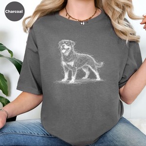 Koszulka z nadrukiem rottweilera, koszulka z grafiką dla miłośników rottweilerów | Prezent dla opiekuna psa, odzież dla właścicieli zwierząt zdjęcie 4