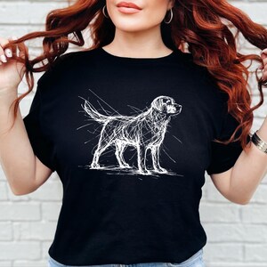 Camiseta de Labrador Retriever, Camiseta Sketch Lab, Ropa para Perros de Agua, Camiseta Canina Activa imagen 5