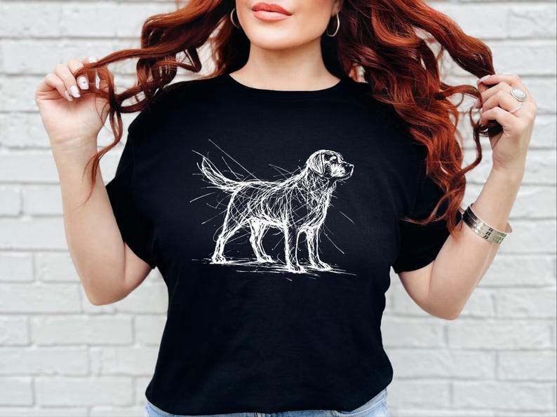 Camiseta de Labrador Retriever, Camiseta Sketch Lab, Ropa para Perros de Agua, Camiseta Canina Activa imagen 5