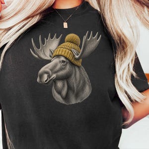 Moose Shirt, Moose Lover Gift, Vintage Animal Shirt, Wildlife Crewneck, Cabin Life Tee image 2