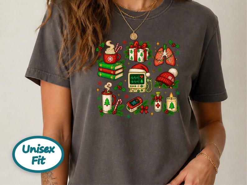 Respiratory Nurse Christmas Shirt, Respiratory Therapist Holiday Gift, Christmas Medical Crewneck, ICU Nurse Christmas Top image 8
