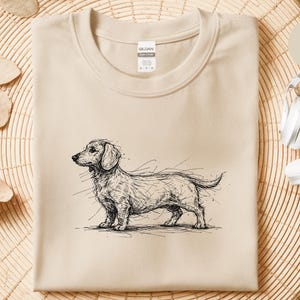 Camiseta con dibujo de perro salchicha / Camiseta de perro salchicha, regalo para amantes de los perros salchicha, ropa para perros salchicha imagen 6